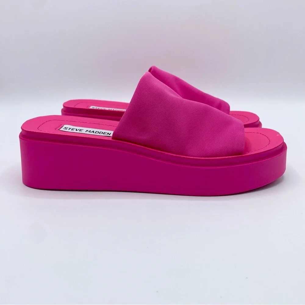 Steve Madden Pink Gimmee Platform Wedge Sandal
